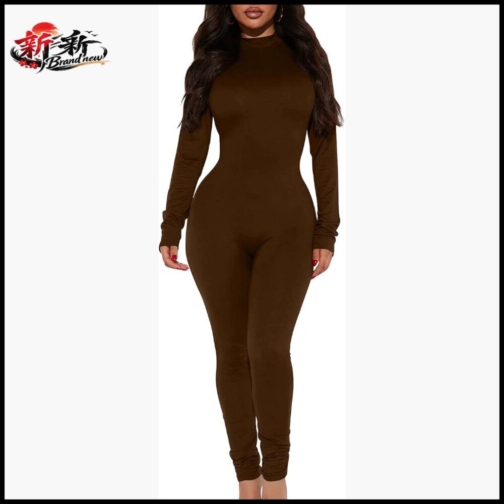 Polyester Spandex Bodycon Long Sleeve Jumpsuit Club Romper